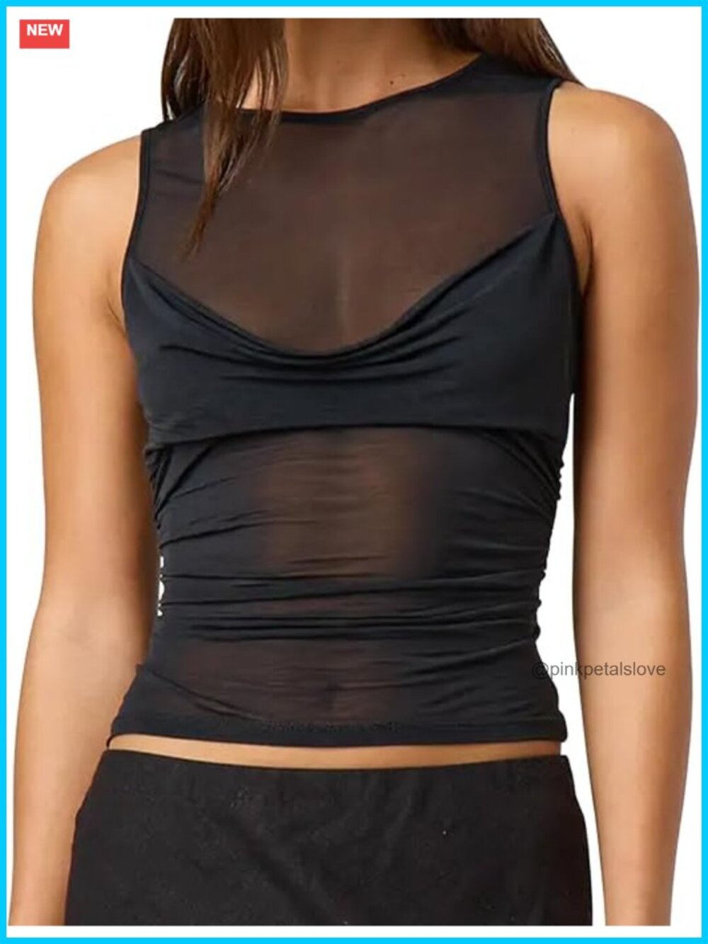 Sheer Mesh Tank Top See Through Cami Y2K Going Out Tops